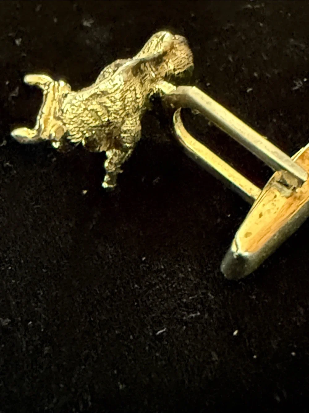 Les Bernard Vintage Sterling Silver Gold Vermeil Bull Bear Wall Street Cufflinks